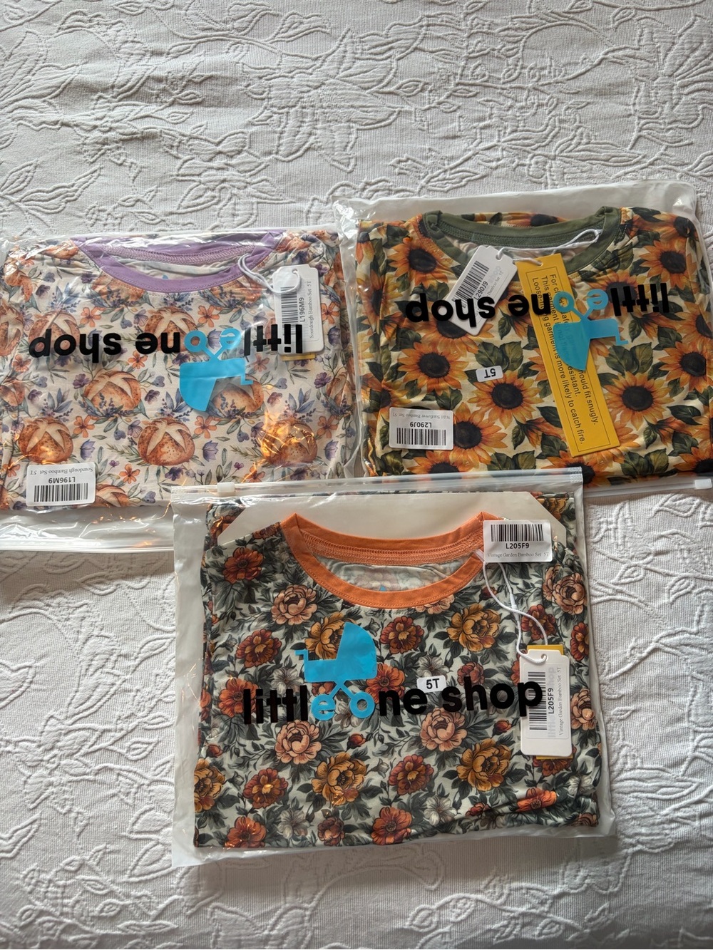 Little one shop bamboo pj bundle girls 5T nwt